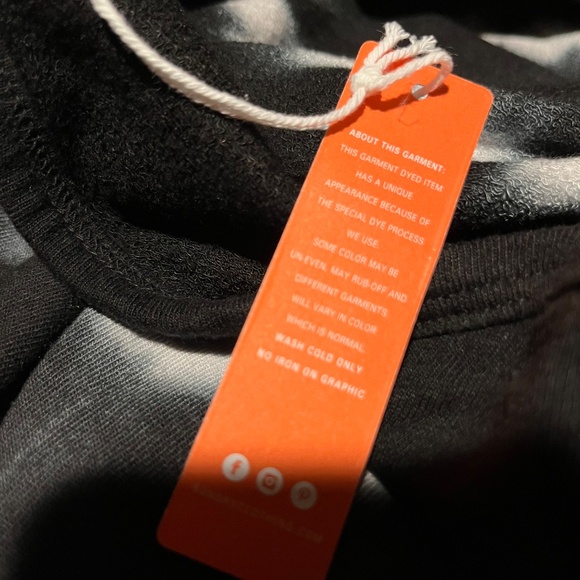 NWT Sundry For EVEREVE BLK Tie Dye Off the Shoulder Sweatshirt Wm 0(SM) LS Soft - Picture 14 of 15